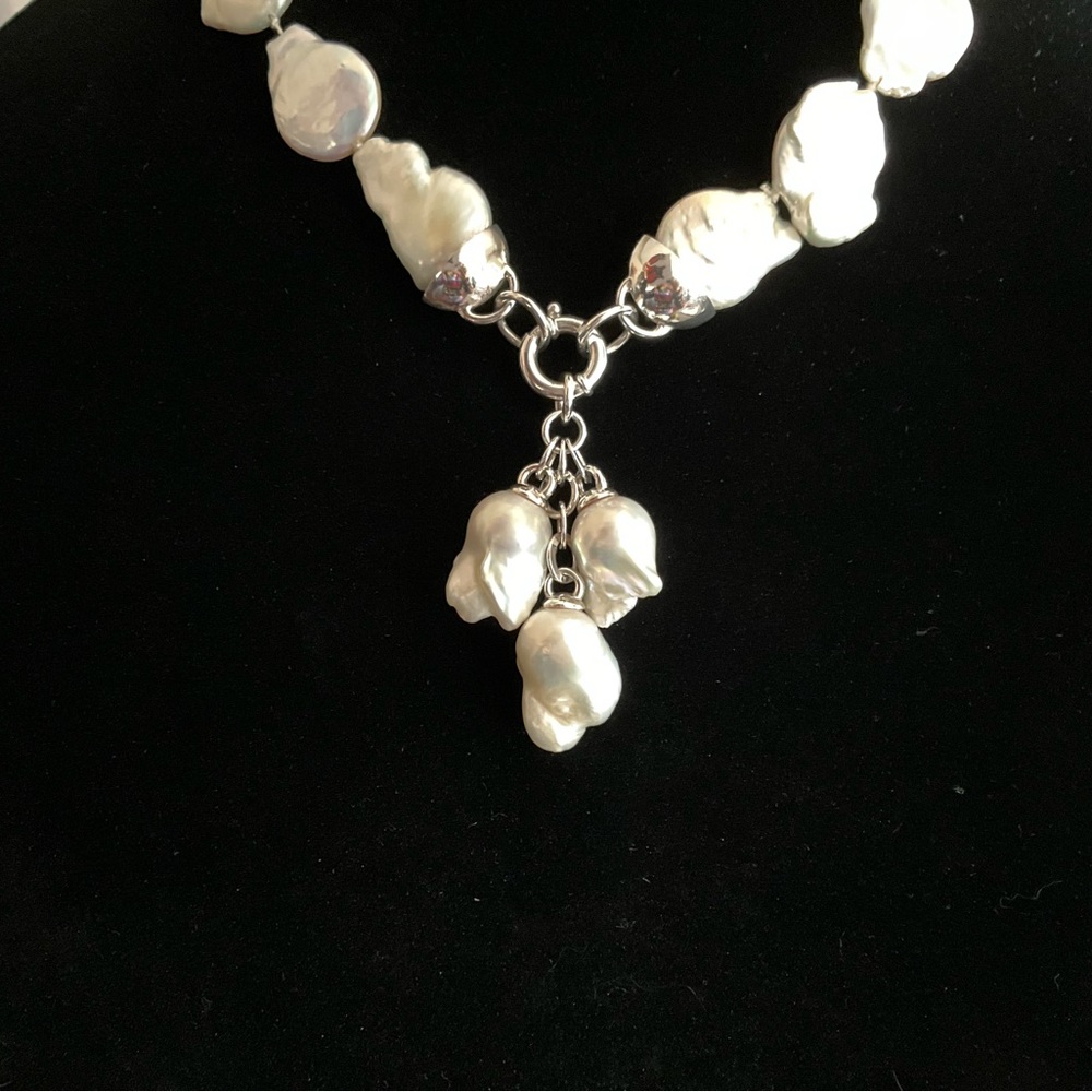 Authentic Jola Baroque Pearl and Sterling Silver Pendant